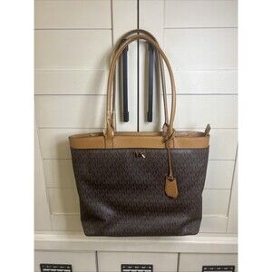 MICHAEL KORS MONOGRAM TOTE LEATHER HANDBAG Colorblock Classic Business Work Bag